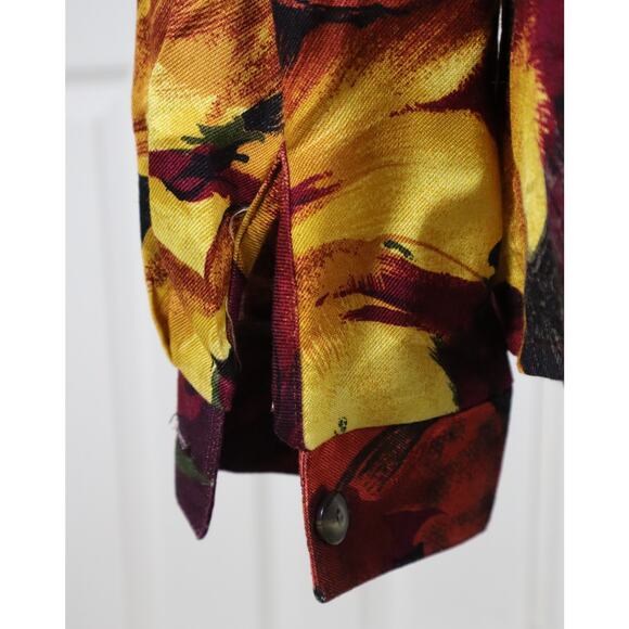 Vintage 90s Norton McNaughton Floral Double Breasted Blazer Womens 14 Large - Picture 6 of 8